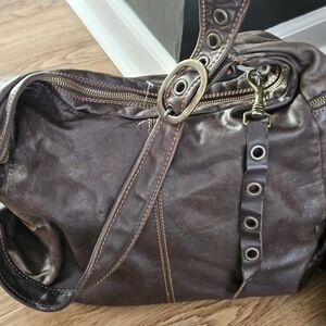 Brown Italian Leather Hobo Womens Handbag